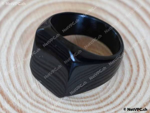Metall Ring Siegelring - Schwarz 