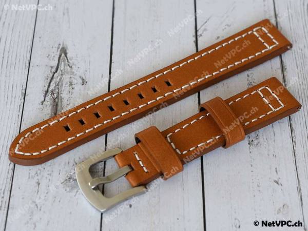 Bracelet de montre en cuir Premium Brun 