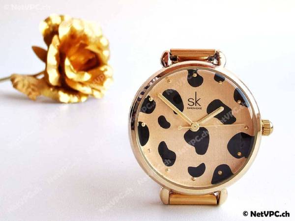 Damen Uhr Quarz - Leopard 