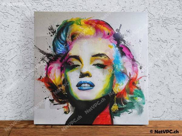 Leinwandbild KOSTENLOSE - Marilyn Monroe Pop Art - Leinwand Poster