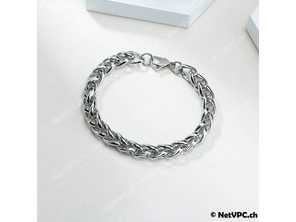 Bracelet chaîne argenté - 3 Tailles