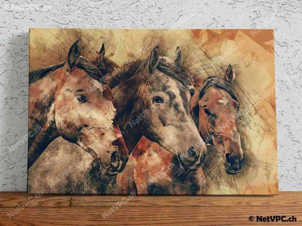 Leinwandbild - Pferdekopf ART 