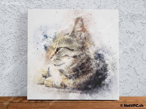 Leinwandbild - Katze Künstlerische 