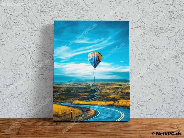 Leinwandbild Heissluftballon Landschaft 