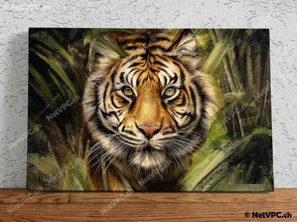 Toile imprimée - Tête de tigre - Art 